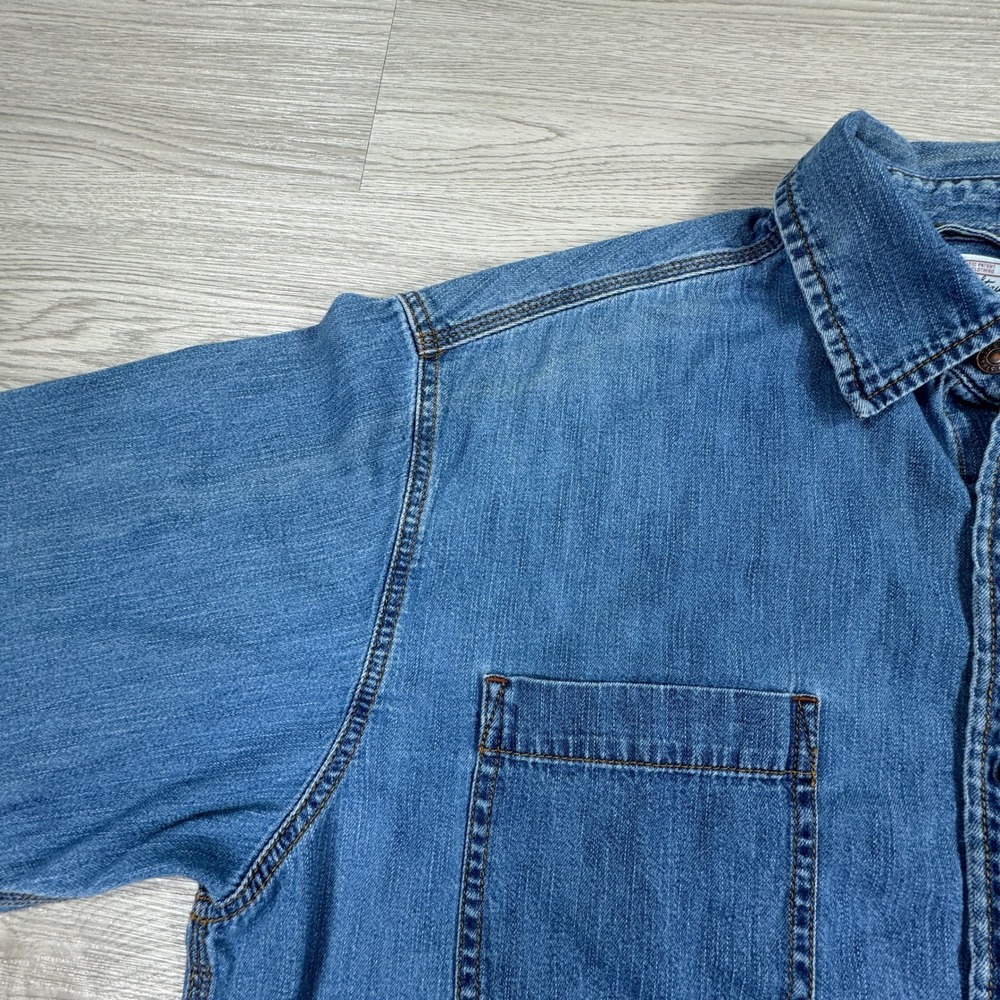 Levi Strauss Mens Shirt Denim Button Down Blue XL Long Sleeve Cotton Workwear - Picture 6 of 9